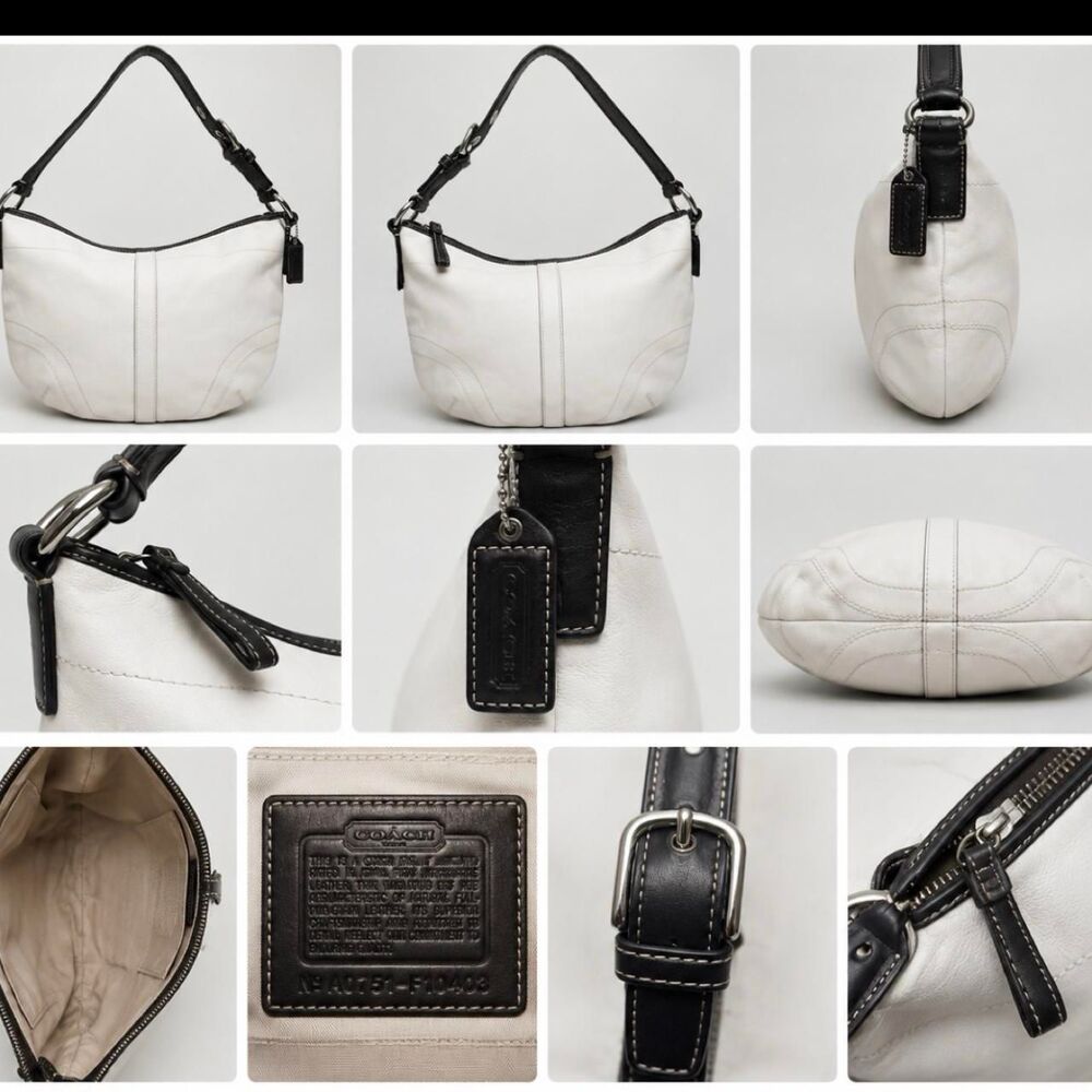 Coach Women's White and Brown Bag